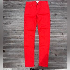 H&M High-Waisted Red Skinny Women's Jeans